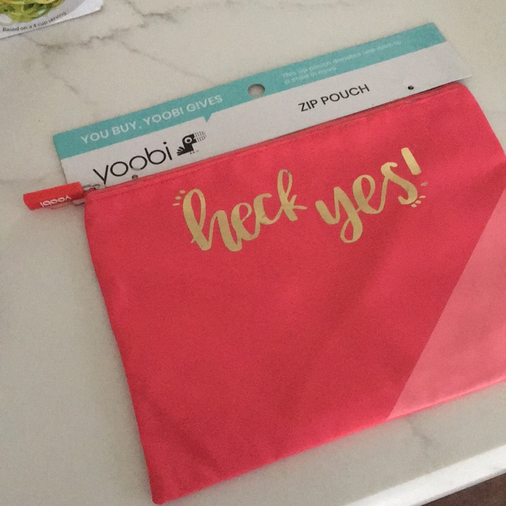 *BRAND NEW* MAKEUP Case Flat Zip Top Heck Yes!